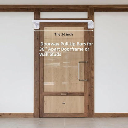 Wall Mounted Doorway Pull Up Bar, Heavy Duty Strength Training Pull-Up Bars for Doorframe, Support Beam or Joist Mount Thick Metal Sturdy Construction Support 500 lbs