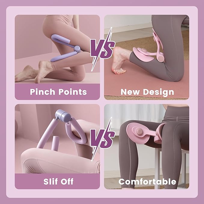 35LB Fixed-Resistance Inner Thigh Exerciser + 39LB Fabric Resistance Band | Balanced Center-of-Gravity Hip & Leg Trainer Kit for Men & Women | Portable Home Gym Lower Body Workout Equipment