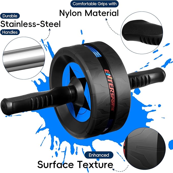 Ab Roller Wheel for Abs Workout - Abdominal Exercise Equipment with 2 Knee Pads for Home Gym, Core Strength Training, Fitness Equipment for Men & Women