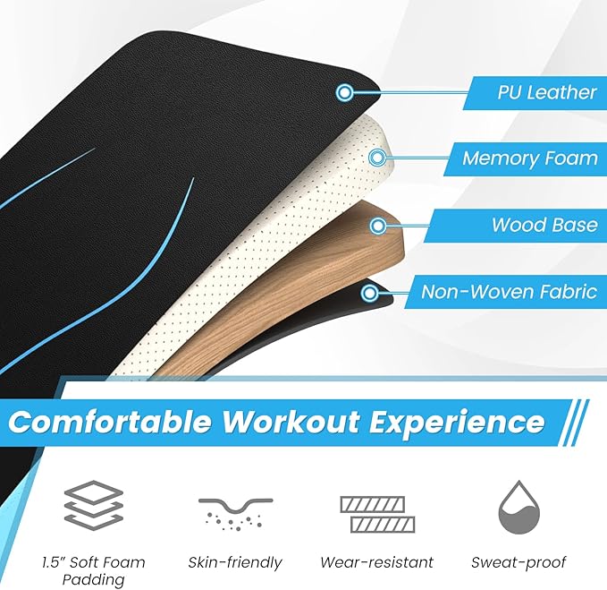 GYMAX Sit up Bench, Folding Adjustable Workout Bench for Ab Exercise, Curved Incline/Decline Slant Bench, Foldable Strength Training Weight Bench, Situps Abs Workout Equipment