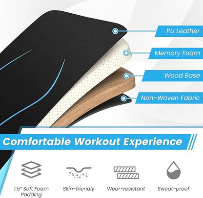 GYMAX Sit up Bench, Folding Adjustable Workout Bench for Ab Exercise, Curved Incline/Decline Slant Bench, Foldable Strength Training Weight Bench, Situps Abs Workout Equipment