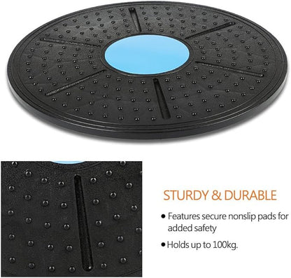 Yosoo Round Wobble Balance Board Stability Disc Yoga Ankle Knee Exercise Gym Fitness and Training Board 14 inch Diameter