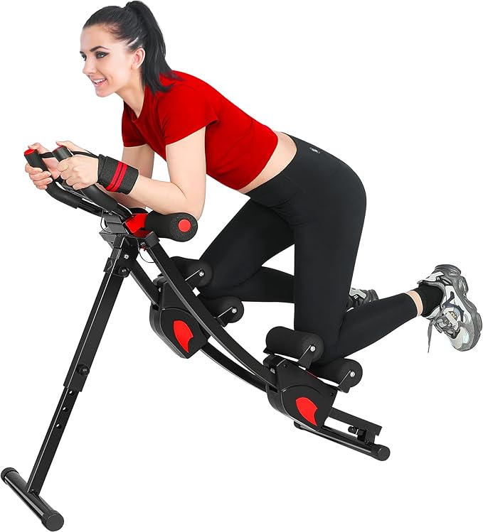 GIKPAL Ab Machine, Ab Workout Equipment for Women, Adjustable Ab Trainer Machine for Stomach Workout at Home Gym, Ab Crunch Abdominal Exercise Equipment (Black (Dual Slider))