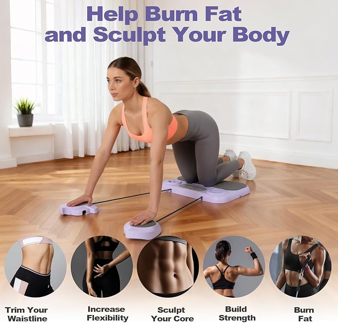 Pilates Board, 6-in-1 Pilates Reformer for Core & Full Body Workout, Portable Home Gym Equipment with Smart LED Digital Display, Pilates Trainer for Women, Beginners