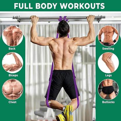 Resistance Band Sets with Accessories – 5 Level Pull Up Exercise Bands with Handles, Door Anchor & Carry Bag | Workout Bands for Strength Training, Home Gym & Fitness