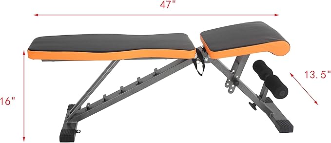 FixtureDisplays® 450 LBS Capacity Weight Bench, Adjustable Training Bench for Full Body Workout for Home Gym Dumbbell Exercise 15201-NF