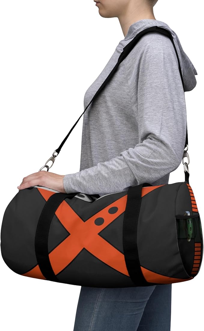 Anime Gym Bag for Women Men - Large Capacity Waterproof Workout Fitness Travel Sports Bags Fashion Street Camping ExpandaCLe Carry On Duffle Bag For Couple (Black Bakugo) PTY