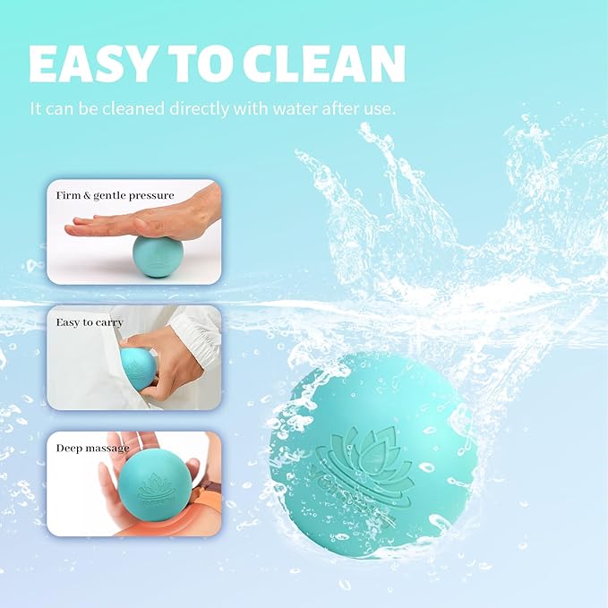 Natural Rubber Physical Massage Therapy Ball Set Physical Massage Ball Therapy Equipment for Myofascial Release, Trigger Point Therapy, Muscle Soreness Deep Tissue Massage Balls(2 Pack)