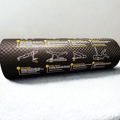 Foam Roller with Printed Exercises - 17.7''x 6'' Lightweight EPE/PE Exercise Roller Foam - Includes 12 Guided Stability, Mobility & Recovery Moves - Dual Color Instructional Design