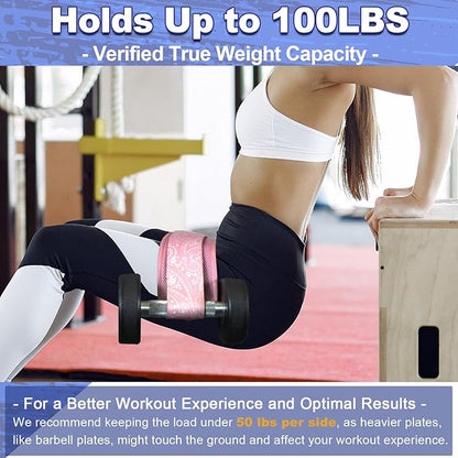 Hip Thrust Belt - Adjustable Fitness Belt for Dumbbells, Kettlebells, Plates - Support Up to 100 lbs - For Glute Workouts at Home Gym - Gifts Ideas for Women, Black