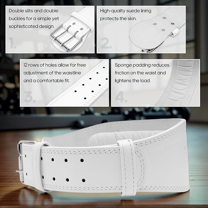 Women's Weight Lifting Belt 4 Inch Wide, Gym Powerlifting Belt for Women with Padded Lumbar Support, Adjustable Fitness Belt for Deadlift, Squats, Cross Training & Workout