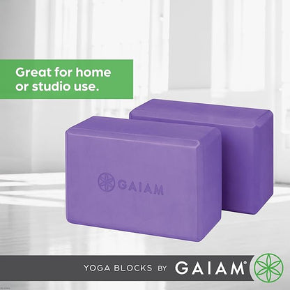 Gaiam Yoga Block - Supportive Latex-Free Eva Foam - Soft Non-Slip Surface with Beveled Edges for Yoga, Pilates, Meditation