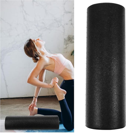 Veemoon Epp Half-Round Yoga Roller Black 45cm Back Roller Fitness Foam Massage Stick for Muscle and Deep Tissue Massage at Home