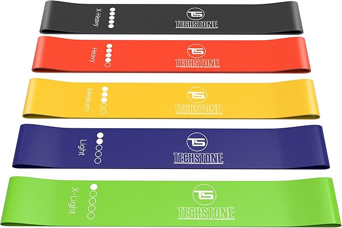 TechStone Resistance Bands Set – 5 Levels Loop Exercise Bands for Men & Women, Elastic Workout Bands for Home Gym, Training, Yoga & Fitness, Carry Bag Included
