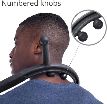 Body Back Buddy Elite – USA Made – Trigger Point Massage Tool, Shoulder Neck Back Handheld Self Massager, Manual Massage Cane, Hook, Muscle Knot Remover with Instructions, Patented (Black)