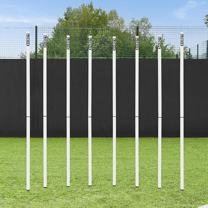 FORZA Slalom Agility Poles | Improve Endurance, Speed & Footwork | Color, Size & Rubber Base Options Available [8 Pack]