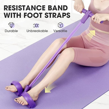 Yoga Sports Crunches Elastic Pull Rope, Pedal Resistance Bands with Handles, Multifunction Elastic Yoga Resistance Band, Home Exercise Equipment for Legs, Arms, Core Training