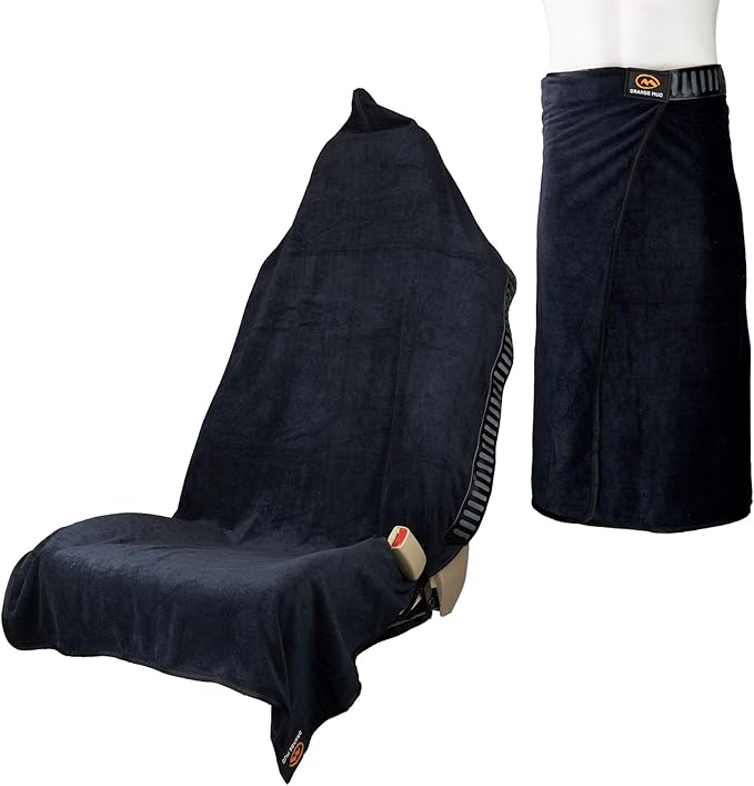 Orange Mud Transition & Seat Wrap V2.0, Automotive Seat Cover, Changing Kilt, and Multipurpose Towel (Black)