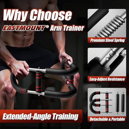 EAST MOUNT Twister Arm Trainer 20-110lb Adjustable Chest Workout Equipment for Men Women Portable Spring Resistance Muscle Builder Strength Training for Arms Chest Shoulders for Home Gym Fitness