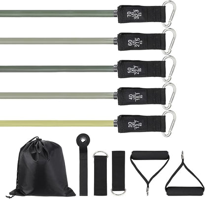 Resistance Bands Set, Exercise Bands for Working Out with Door Anchor/Handle/Ankle Strap/Pouch