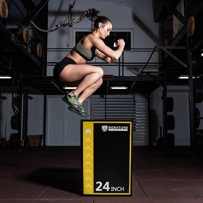 Fitvids 10LB Foam Plyo Jumping Exercise Box, 16”x20”x24” plyometric Workout box for Home Gym Workout, High Density Foam Core, Non-Slip Surface, Suitable for Box Jumps, Step-Up, Box Squat, Fitness Training, Multi-color
