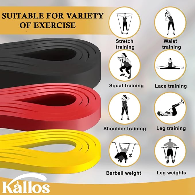 8-Piece Resistance Band Set for Home Workout with Pull-Up Assistance Loop and Booty Bands with Handles Ideal for Full-Body Strength Training Glute Activation and Stretching Fitness Kit