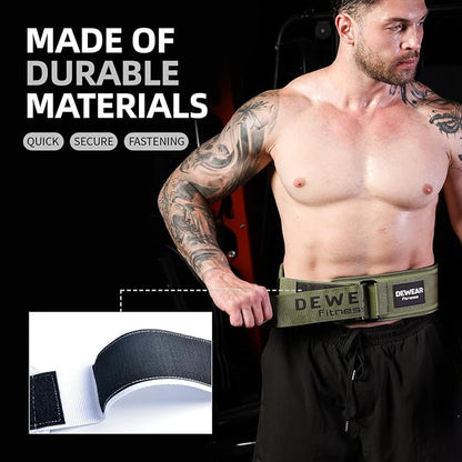 Durable Weight Lifting Belt, 4'' Wide Gym Belt for Bodybuilding, Powerlifting, Squats, Deadlift - Provides Lumbar Support & Stability for Men & Women