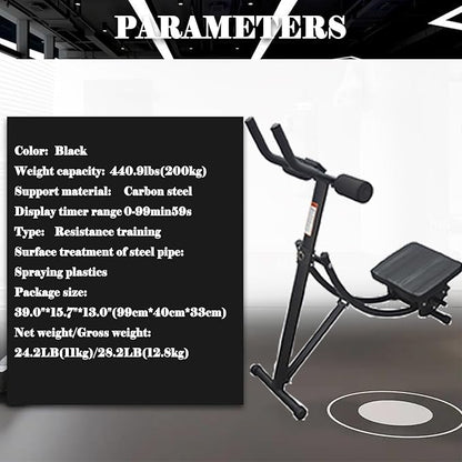 Abdominal Exercise Machine AB Core Strength Training Equipment ABS Coaster Core Work Roller Muscle Trainer Fitness AB Machine Foldable Core Trainer with Carbon Steel for Home Gym