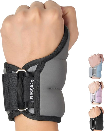 AceSpear Wrist Weights with Thumb Loops Lock for Men Women 1lb*2 2lbs*2 3lbs*2 Ankle Weights Weighted Gloves for Running Strength Training Walking Exercises