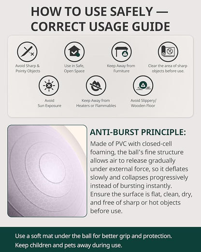 Trideer Exercise Ball Yoga Ball,Office Seating & Balance Ball Chair, Stability Ball for Pilates, Physical Therapy,Core Training & Balance Improvement & Stretching