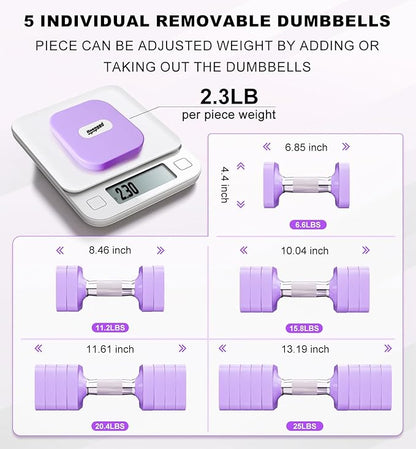 15LB 20LB 30LB 40LB 50LB Adjustable Dumbbell Set Free Weights Dumbbells Set for Women Men Hand Weights Sets Adjust Dumbbell Weight Sets for Home Gym Exercise Workout Strength Training Equipments