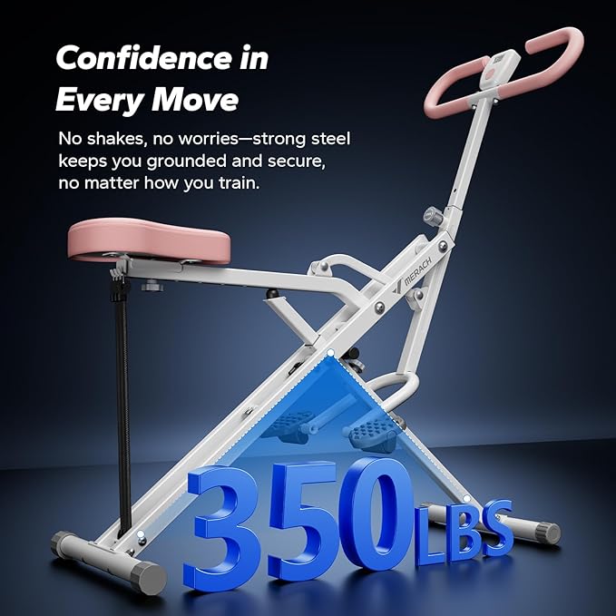 Squat Machine, MERACH R07 2 in 1 Squat Rowing Machine, Easy Setup & Foldable Exercise Equipment, Glute Trainer Machine, Glutes & Leg Home Workout Machine