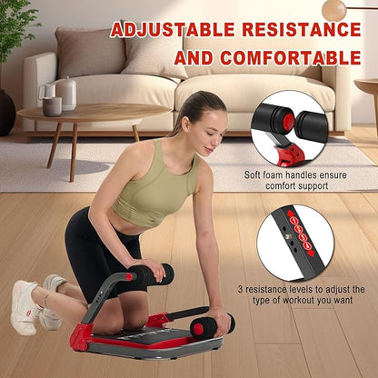 HOTSWEAT Ab Machine, Sit Up Exercise Equipment, Ab Workout Equipment with 3 Adjustable Resistance, Ab Trainer for Stomach Workout with 330 LBS Weight Capacity, Foldable Ab Crunch Machine for Home Gym