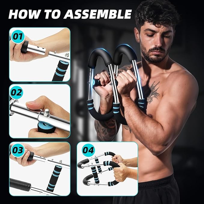 Twister Arm Trainer – Adjustable Chest Expander & Upper Body Workout Bar for Men & Women – Heavy Duty Strength Training Tool for Home Fitness, Muscle Toning & Endurance
