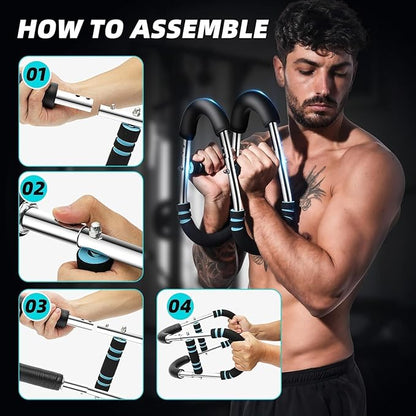 Twister Arm Trainer – Adjustable Chest Expander & Upper Body Workout Bar for Men & Women – Heavy Duty Strength Training Tool for Home Fitness, Muscle Toning & Endurance