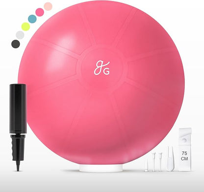 Greater Goods Yoga Ball Anti-Burst Exercise Ball for Pilates, Stability, Pregnancy & Workouts, Includes Pump, in Multiple Sizes and Colors