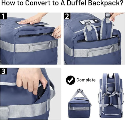 MIER Water Resistant Backpack Duffle Heavy Duty Convertible Duffle Bag with Backpack Straps for Gym, Sports, Travel