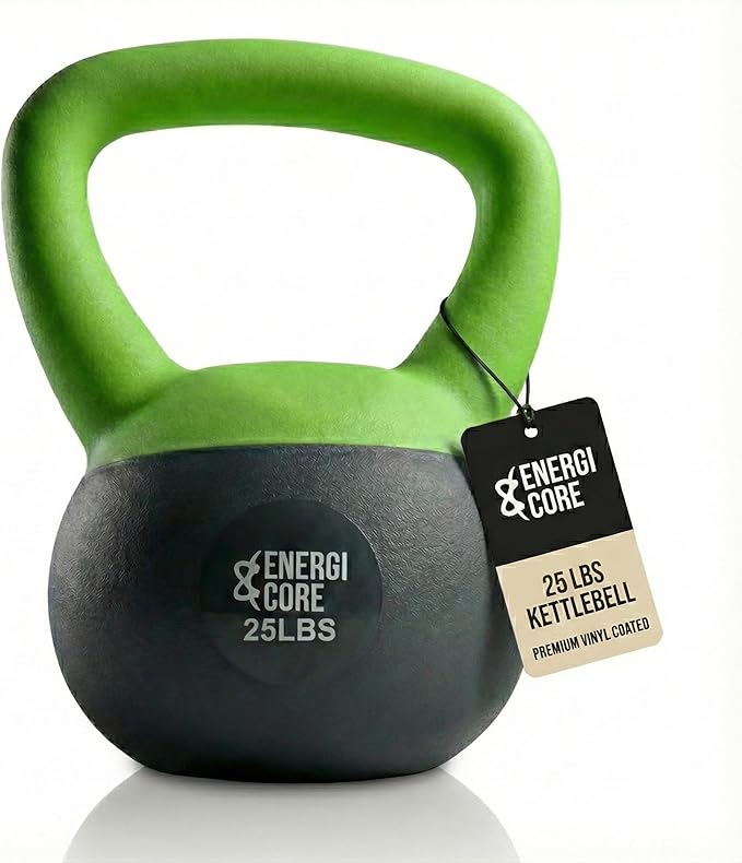 ENERGI CORE Kettlebell - Sand Filled Weight for Home Gym Workouts & Strength Training - Portable Exercise Kettle Bell for Women & Men