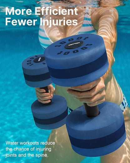 YOTTOY Water Dumbbells for Pool Exercise,Foam Aquatic Dumbbells for Water Aerobics,Resistance Training & Physical Therapy,Pool Weights for Water Workouts,Aqua Fitness,Set of 2