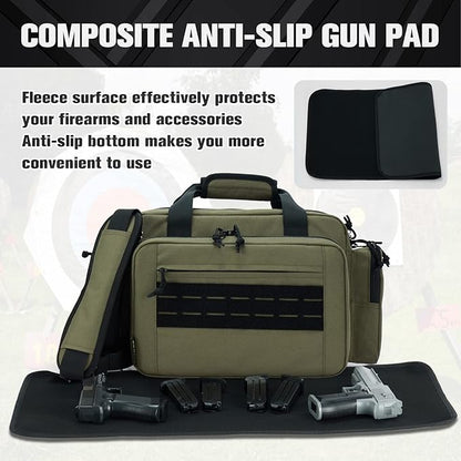 VEAGIA Range Bag,Pistol Case,Gun Range Bags For Handguns And Ammo Pouch 2 Pistols Soft Carrying Shooting Bag