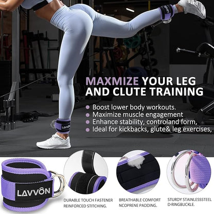 Squat Pad Set - Foam Barbell Pad for Squats Cushion, Lunges & Bar Padding for Hip Thrusts - Standard Olympic Weight Bar Pad - With Ankle Straps, Wrist Straps for Weightlifting