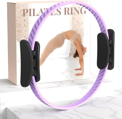 JKSHMYT Pilates Ring Fitness Circle for Women, Pilates Equipment – 14.5" Home Magic Exercise Workout, Better me Pilates Essentials Starter Set for Beginners Toning Shape Full Body