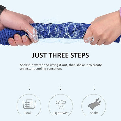 Peicees 20 Pack Microfiber Neck Cooling Towels Sports Sweat Towels Sweat Headband for Travel Beach Swimming Camping Climbing Gym Yoga Workout Backpacking, Dark Blue
