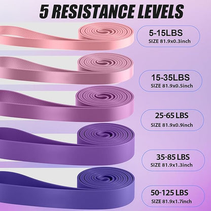 WHATAFIT Resistance Bands,Pull Up Assist Bands Set with Handles, Exercise & Workout Bands with Door Anchor for Men & Women – Home Fitness Equipment for Strength Training, Stretching