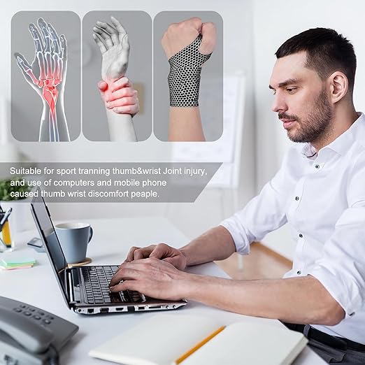 YUNYILAN 2 Pcs Ultra-Thin Wrist Brace Support for Carpal Tunnel, Pain Relief, Arthritis, Tendonitis, Elastic Wrist Wraps Right and Left Hands - Compression and Support for Fitness (Black)