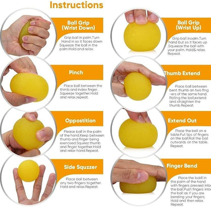 3 Resistance Levels Hand Exercise Balls, Sticky Stress Relief Balls for Adults, Squeeze Balls for Physical Therapy, Hand Grip Strength Trainer, Wrist Forearm Finger Exerciser