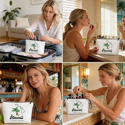 Hawaii Makeup Bag - Summer & Beach Gifts for Women, Travel & Birthday Gifts for Friends, Family
