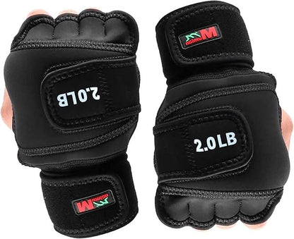 Weighted Gloves 4lb (2lb Each), Fitness Soft Iron Gloves with Wrist Support for Gym Boxing Strength Training, Cross Training, Gifts for Men, Dad, Husband