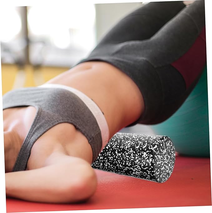 Yoga Column Foam Roller Muscle Relaxing Massage Tool Lightweight High-Density Foam with Non-Slip Groove Surface for Fitness Workout and Leg