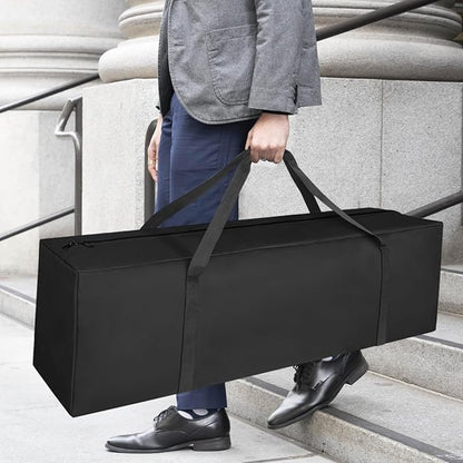 COOLBEBE 52" Sports Duffle Bag - 160L Extra Large Travel Duffel Luggage Bag with Upgrade 2-way Lockable Zippers, Sturdy & Water Resistant Long Duffle Bag for Camping Moving (Black 52inch)
